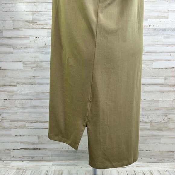 Universal Standard Tesino T-Shirt Dress Women's Size M | 2X Military Olive Knit - Picture 7 of 16